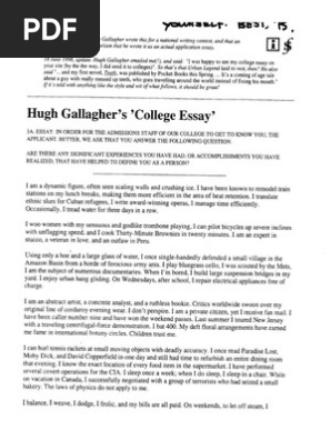 best college essay ever hugh gallagher hugh gallagher first data